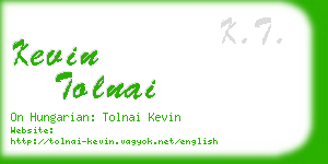 kevin tolnai business card